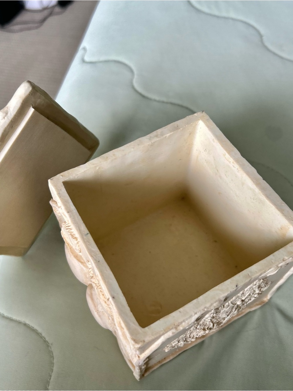 Rustic + Textured Floral Featured Cottagecore Trinket Box - Picture 6 of 11